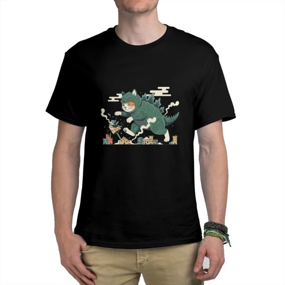 Cat Tshirt Black Cat Catzilla